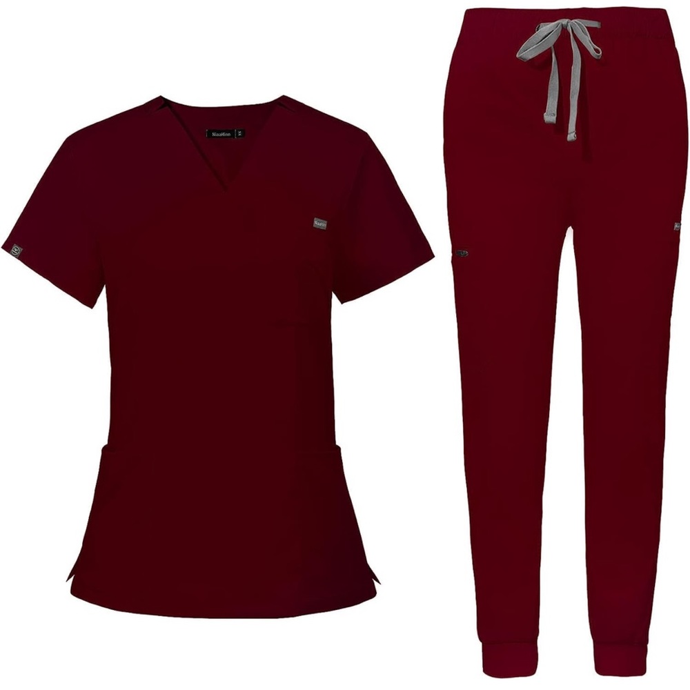 Niaahinn Burgundy Scrub Set